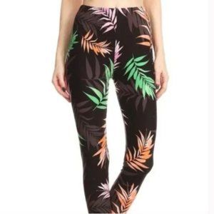 Colorful Tropical Leaf Printed Leggings